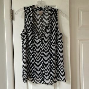 Banana Republic sleeveless, zebra print sheer blouse, small